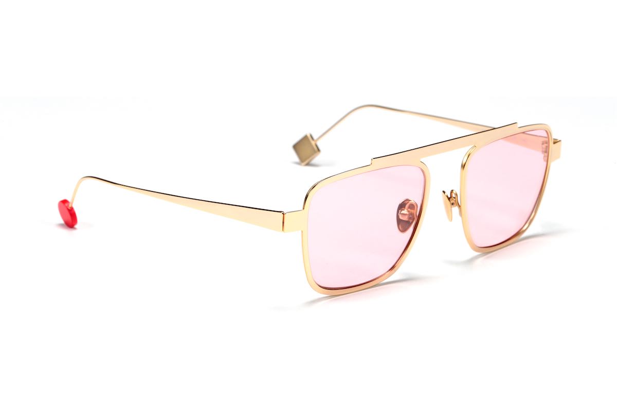 129 pale gold polished | pink glass